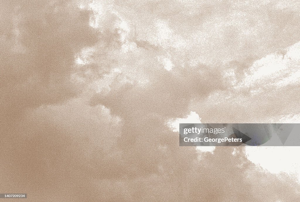 Stipple illustration of storm clouds