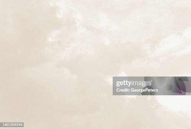 stockillustraties, clipart, cartoons en iconen met stipple illustration of storm clouds - beige