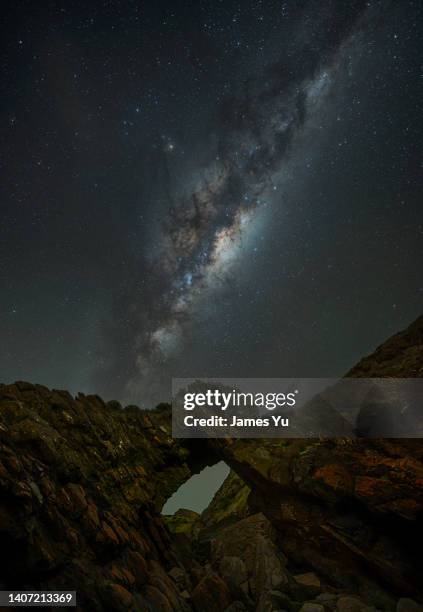 second valley milkyway - australian winter landscape stock pictures, royalty-free photos & images