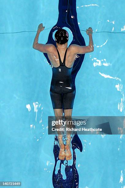 Hannah Miley of Garioch ASC competes in the Women’s 200m Individual Medley Semi Final 2 during day three of the British Gas Swimming Championships at...