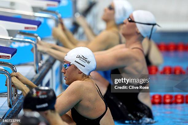 Elizabeth Simmonds of Loughborough University S & WPC competes in the Women’s 100m Backstroke Final during day three of the British Gas Swimming...