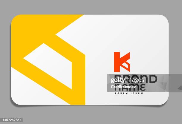letter k logo on business card - letter k images stock illustrations