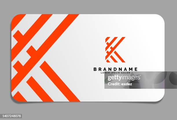 ilustrações de stock, clip art, desenhos animados e ícones de letter k logo on business card - letra k