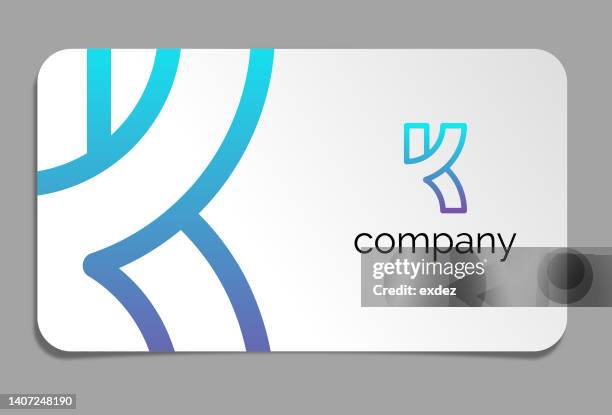 letter k logo on business card - letter k stock illustrations