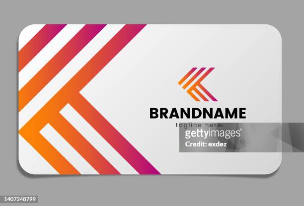 letter k logo on business card - letter k stock illustrations