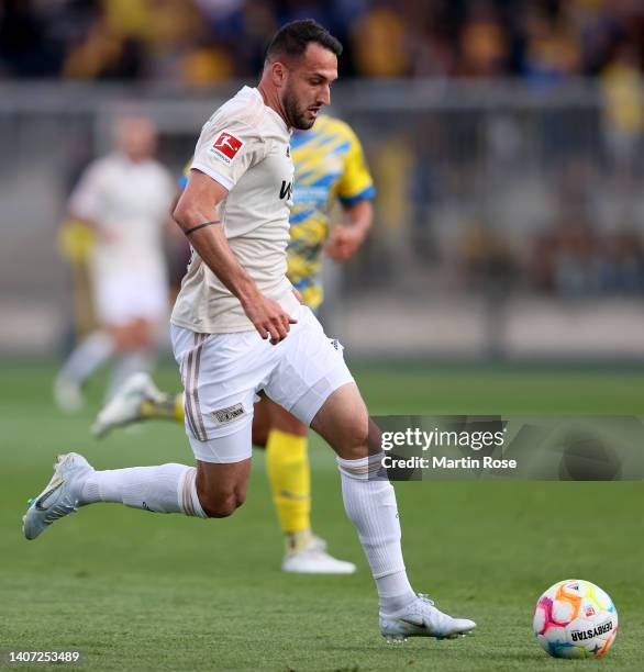 Levin Öztunali of 1. FC Union Berlin controls the ball during the pre-season friendly match between Eintracht Braunschweig and 1. FC Union Berlin at...