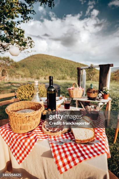 italian picnic in the south of italy - italian aperitif stock pictures, royalty-free photos & images