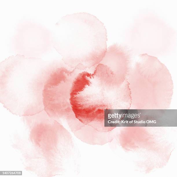 the red watercolor stains on the white paper  represent menstruation - girly wallpapers stockfoto's en -beelden