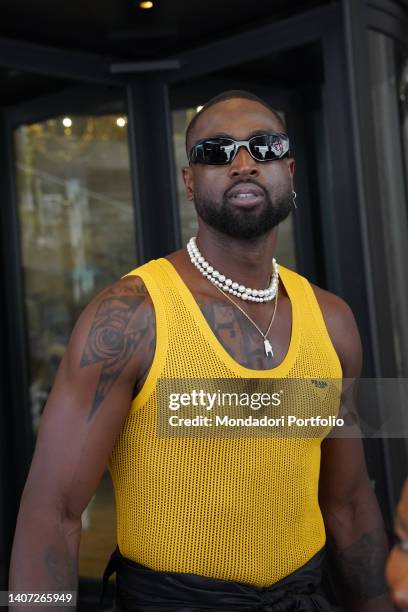 The former American basketball player Dwyane Wade arriving at Palazzo Parigi, on the occasion of Milan Fashion Week Men's Collection Spring Summer...