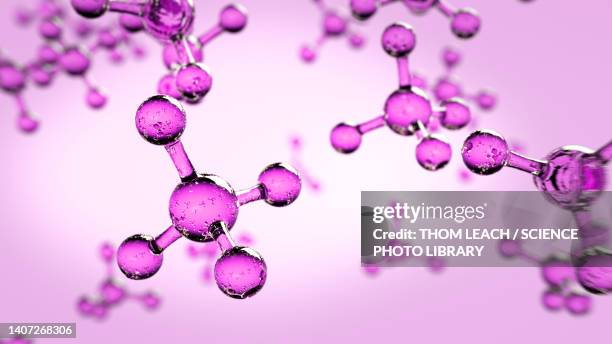 methane molecules, illustration - hydrocarbon stock illustrations