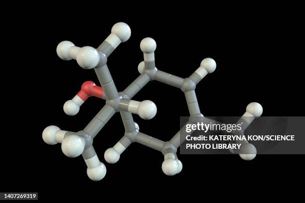 terpinen-4-ol molecule, illustration - tea tree stock illustrations