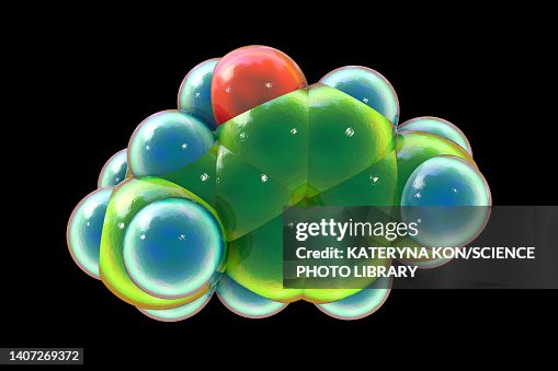 Thymol molecule, illustration Thymol molecule, illustration