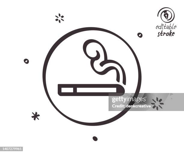line illustration for smoking ban - product warning label stock illustrations