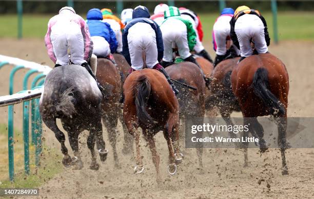 The Sky Sports Racing Sky 415 Selling Handicap Stakes is run at Lingfield Park on July 06, 2022 in Lingfield, England.