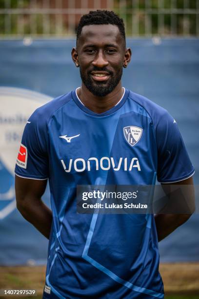 Silvere Ganvoula of VfL Bochum 1848 poses during the team presentation at training ground of Vonovia Ruhrstadion on July 07, 2022 in Bochum, Germany.