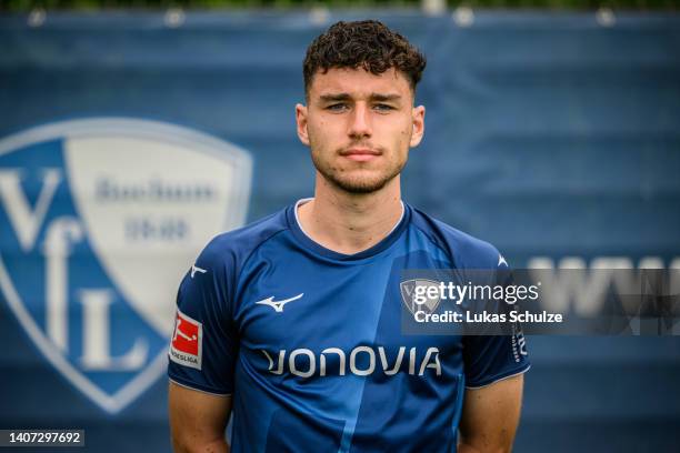 Luis Hartwig of VfL Bochum 1848 poses during the team presentation at training ground of Vonovia Ruhrstadion on July 07, 2022 in Bochum, Germany.