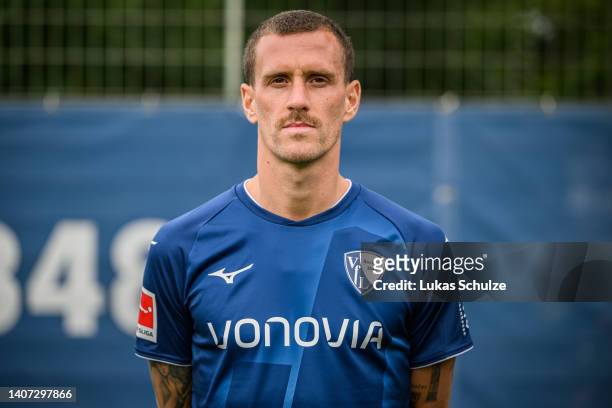 Simon Zoller of VfL Bochum 1848 poses during the team presentation at training ground of Vonovia Ruhrstadion on July 07, 2022 in Bochum, Germany.