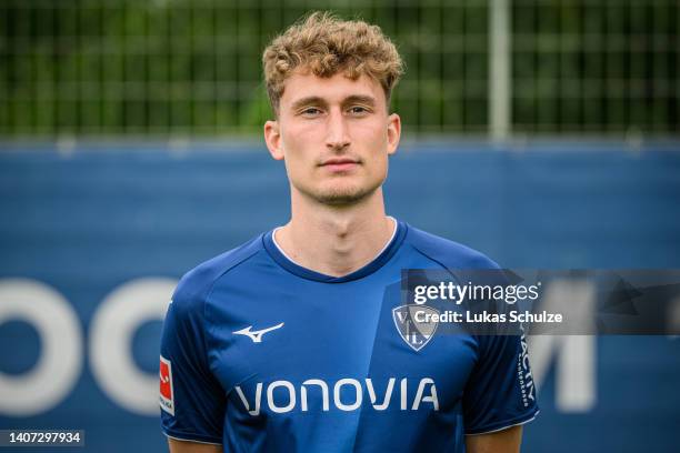 Patrick Osterhage of VfL Bochum 1848 poses during the team presentation at training ground of Vonovia Ruhrstadion on July 07, 2022 in Bochum, Germany.