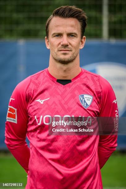 Goalkeeper Manuel Riemann of VfL Bochum 1848 poses during the team presentation at training ground of Vonovia Ruhrstadion on July 07, 2022 in Bochum,...