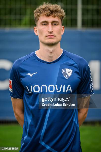 Patrick Osterhage of VfL Bochum 1848 poses during the team presentation at training ground of Vonovia Ruhrstadion on July 07, 2022 in Bochum, Germany.