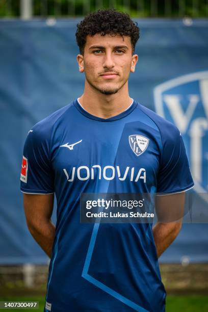 Mohammed Tolba of VfL Bochum 1848 poses during the team presentation at training ground of Vonovia Ruhrstadion on July 07, 2022 in Bochum, Germany.