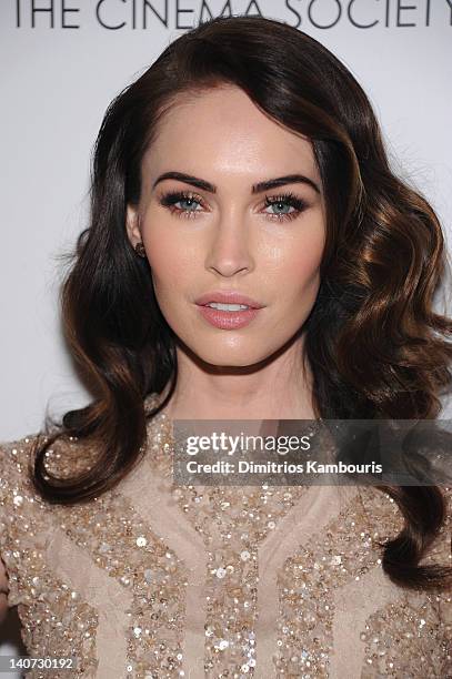 Actress Megan Fox attends the Cinema Society & People StyleWatch with Grey Goose screening of "Friends With Kids" at the SVA Theater on March 5, 2012...