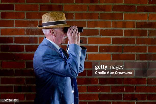 Watching the action at Newmarket Racecourse on July 07, 2022 in Newmarket, England.