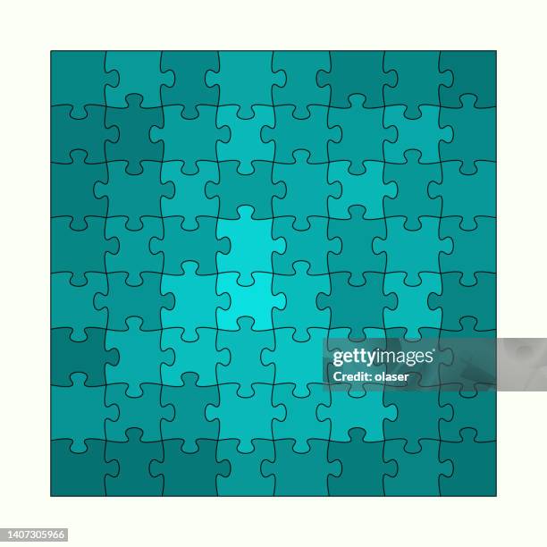 blue green complete finished jigsaw puzzle - number 8 stock illustrations