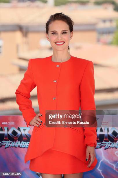 Natalie Portman attends the "Thor: Love and Thunder" photocall at Villa Agrippina Gran Meliá Hotel on July 07, 2022 in Rome, Italy.