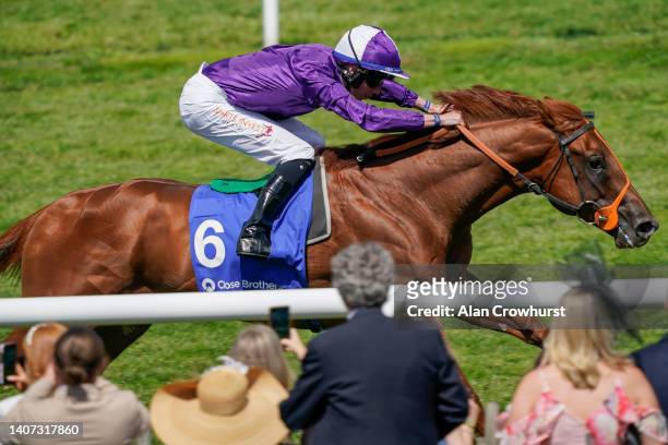 Rossa Ryan riding Persian Force win The Close Brothers July Stakes at Newmarket Racecourse on July 07, 2022 in Newmarket, England.