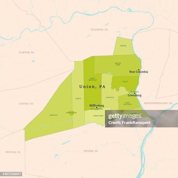 Pa Union County Vector Map Green High-Res Vector Graphic - Getty Images