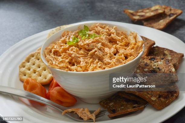 creamy buffalo chicken spread - dip stock pictures, royalty-free photos & images