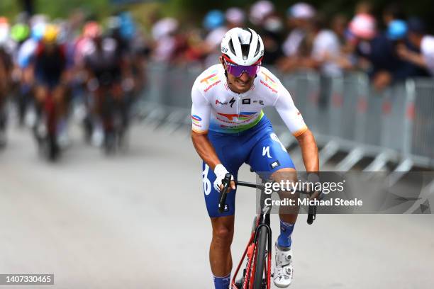 Alexis Vuillermoz of France and Team Total Energies attacks in the breakaway during the 109th Tour de France 2022, Stage 6 a 219,9km stage from...