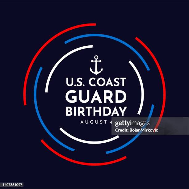 ilustrações, clipart, desenhos animados e ícones de pôster de aniversário da guarda costeira dos eua, 4 de agosto. vetor - marines military