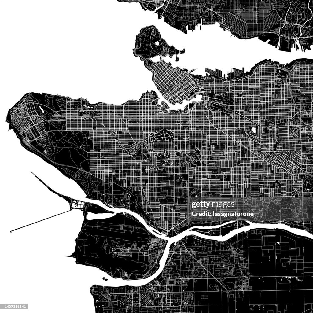 Vancouver, BC, Canada Vector Map