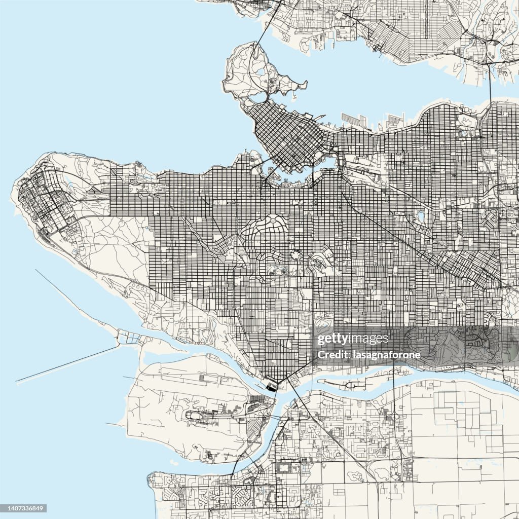Vancouver, BC, Canada Vector Map