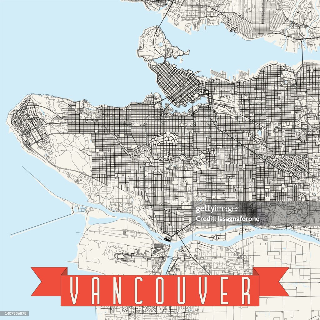 Vancouver, BC, Canada Vector Map