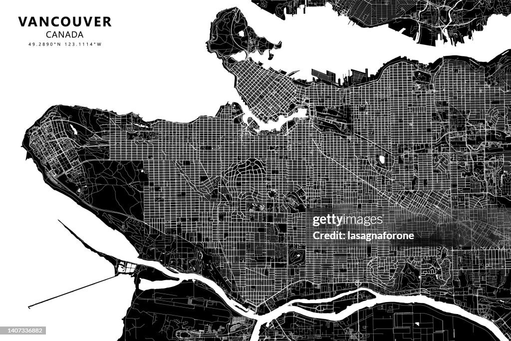 Vancouver, BC, Canada Vector Map