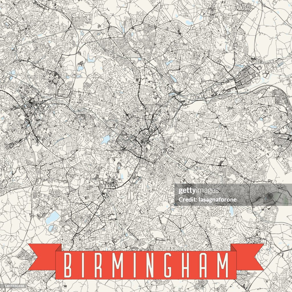 Birmingham, UK Vector Map