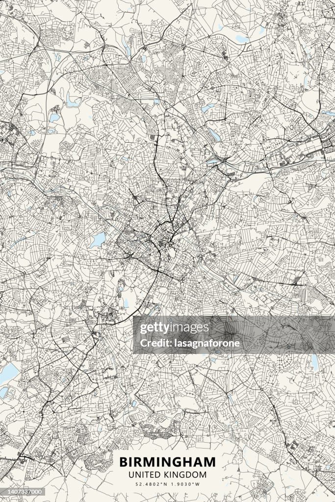 Birmingham, UK Vector Map