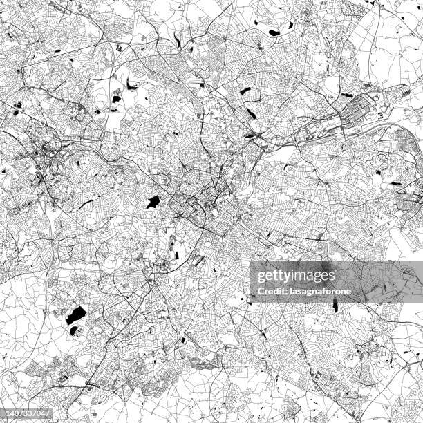 bildbanksillustrationer, clip art samt tecknat material och ikoner med birmingham, uk vector map - kartograf