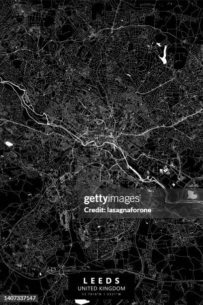 stockillustraties, clipart, cartoons en iconen met leeds, uk vector map - latitude