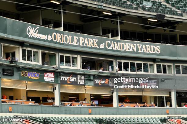 Interior view before a baseball game between the Baltimore Orioles and the Washington Nationals at Oriole Park at Camden Yards on June 22, 2022 in...