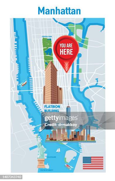 manhattan map, you are here - holland tunnel stock illustrations