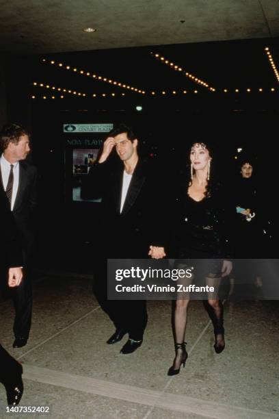 Cher and boyfriend Rob Camilletti during "Torch Song Trilogy" Los Angeles Premiere in Los Angeles, California, United States, 7th December 1988.