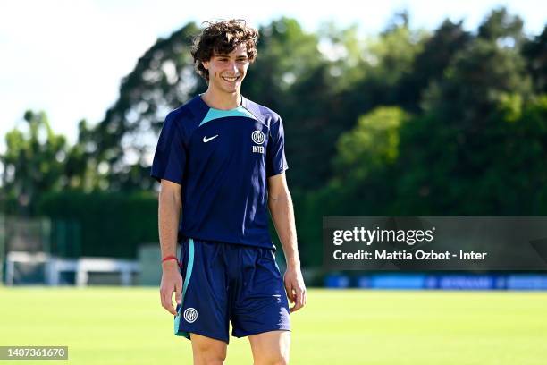 During the FC Internazionale training session at the club's training ground Suning Training Center at Appiano Gentile on July 07, 2022 in Como, Italy.