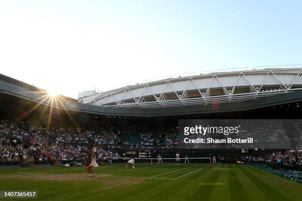 General view inside Centre Court of the Mixed Doubles Final Match between Matthew Ebden of Australia and Samantha Stosur of Australia against Neal...
