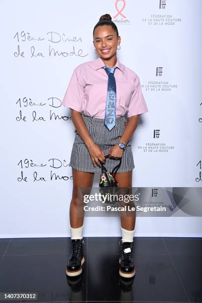 Paola Locatelli attends the "Diner De La Mode" to benefit Sidaction at Pavillon Cambon Capucines on July 07, 2022 in Paris, France.