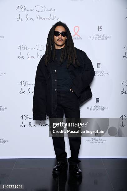 Luka Sabbat attends the "Diner De La Mode" to benefit Sidaction at Pavillon Cambon Capucines on July 07, 2022 in Paris, France.