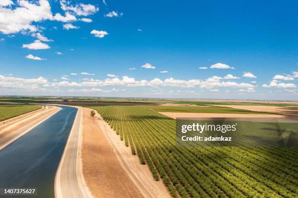 california aqueduct in the central valley - central california stock pictures, royalty-free photos & images